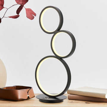 Juno 17.25" 3-Light Bohemian Coastal Iron Integrated LED Table Lamp - JONATHAN Y